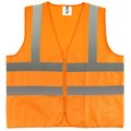 Tr Industrial Orange Knitted Safety Vest, Size 5XL, 2Pocket W Zipper, 5PK TR88066-5PK